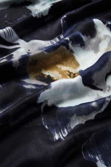 Femmes - Foulard - à fleurs - bleu foncé