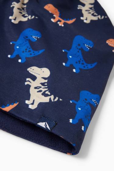 Děti - chlapci - Motivy dinosaurů - čepice beanie - tmavomodrá