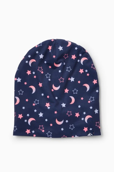 Kinderen: meisjes - Maan en sterren - beanie - donkerblauw