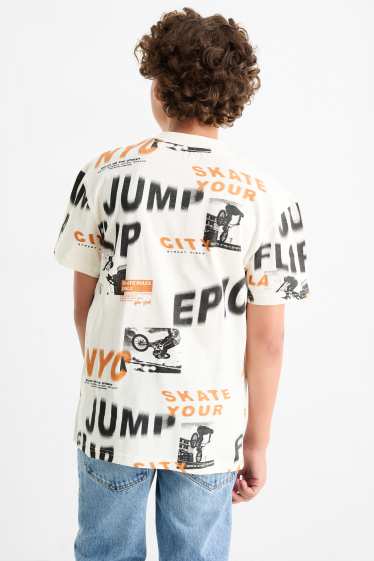 Kinderen: jongens - BMX - T-shirt - crème wit