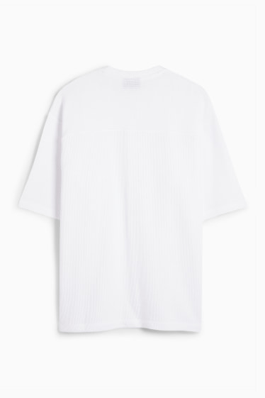Men - T-shirt - oversized - ribbed - white