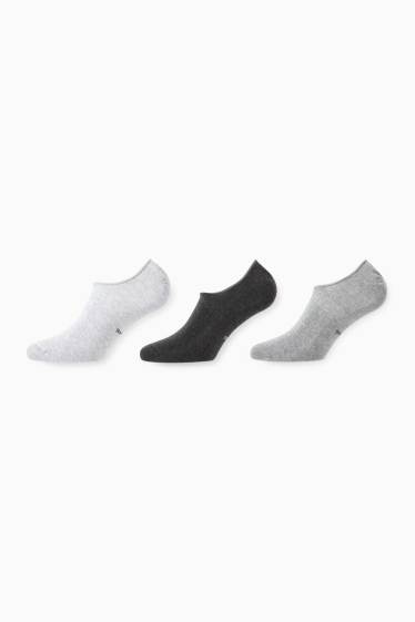 Hommes - Lot de 3 paires - chaussinettes - gris / noir