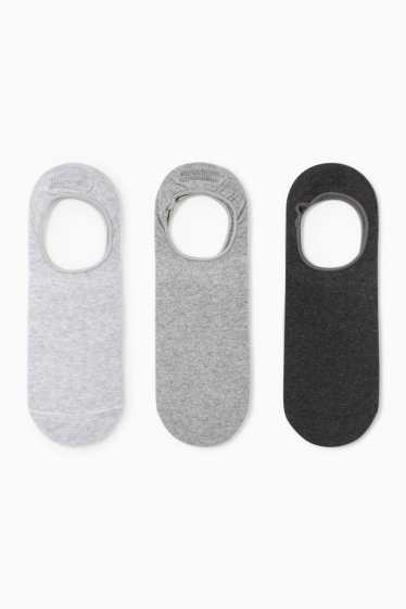 Hommes - Lot de 3 paires - chaussinettes - gris / noir