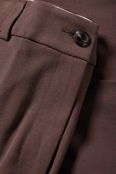 Dames - Pantalon - low waist - wide leg - donkerbruin