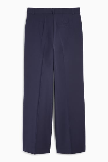 Dames - Pantalon - low waist - wide leg - donkerblauw