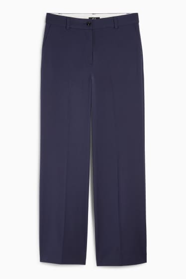 Dames - Pantalon - low waist - wide leg - donkerblauw