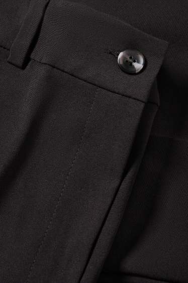 Women - Cloth trousers - low waist - wide leg - black