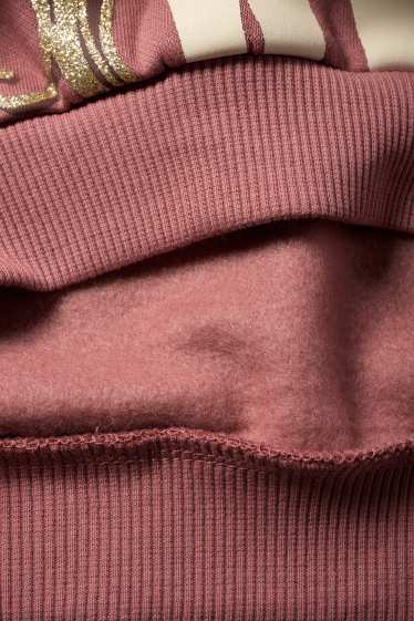 Kinder Mädchen - Einhorn - Sweatshirt - Glanz-Effekt - dunkelrosa
