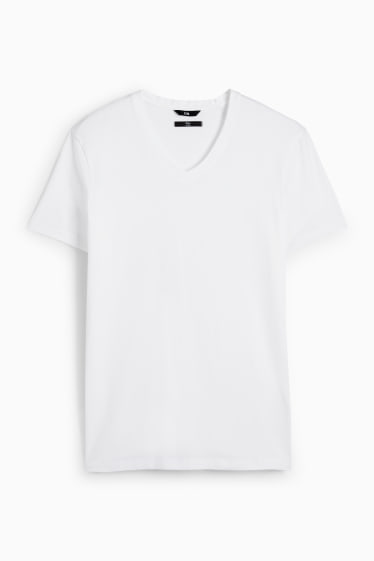 Herren - T-Shirt - Slim Fit - Flex - weiß