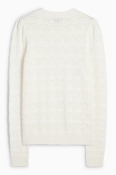Damen - Pullover - cremeweiss