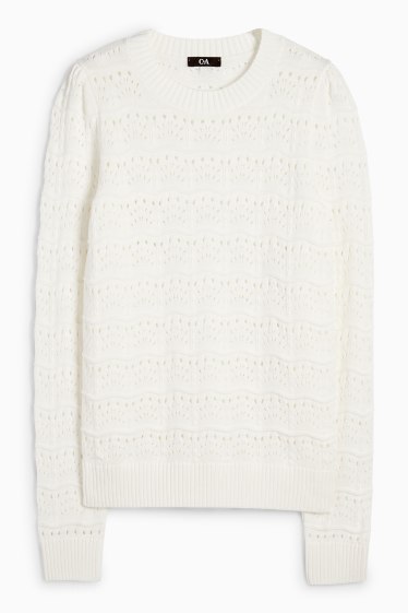 Damen - Pullover - cremeweiss