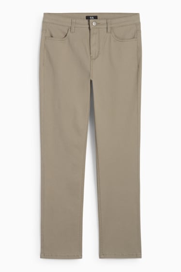 Femei - Pantaloni de stofă - talie înaltă - slim fit - bej