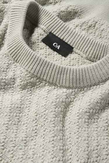 Herren - Pullover - strukturiert - hellgrau