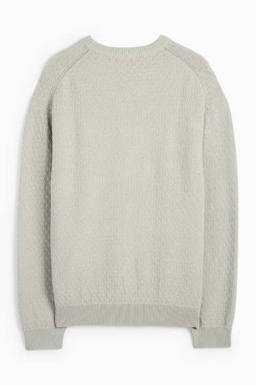 Herren - Pullover - strukturiert - hellgrau