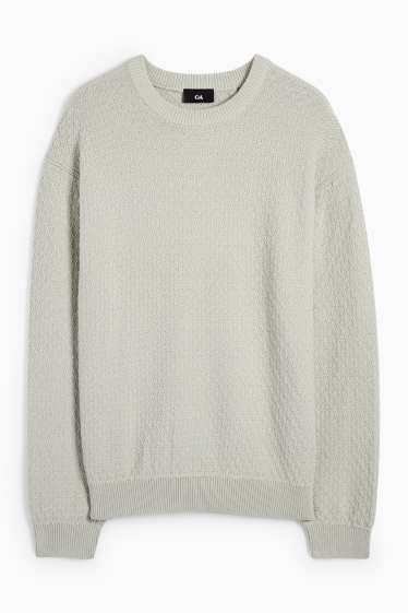 Herren - Pullover - strukturiert - hellgrau