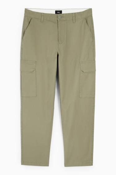 Uomo - Pantaloni cargo - tramati - verde