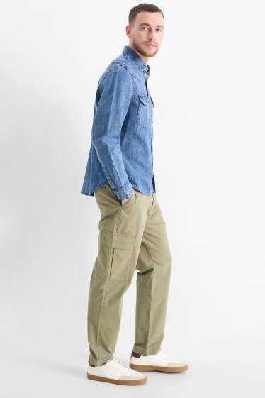 Uomo - Pantaloni cargo - tramati - verde