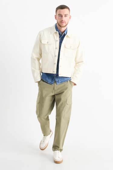 Uomo - Pantaloni cargo - tramati - verde