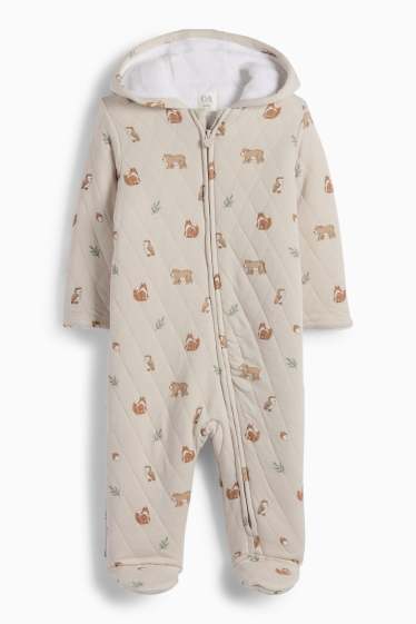 Unisex - Lesní motivy - overal pro miminka - taupe