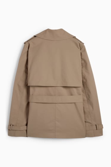 Damen - Kurzer Trenchcoat - beige