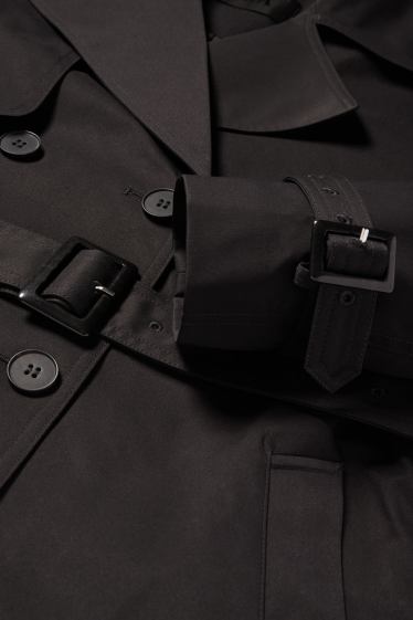 Damen - Kurzer Trenchcoat - schwarz