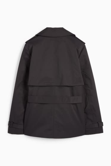 Damen - Kurzer Trenchcoat - schwarz