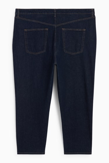 Femei - Mom jeans - talie înaltă - LYCRA® - denim-albastru închis