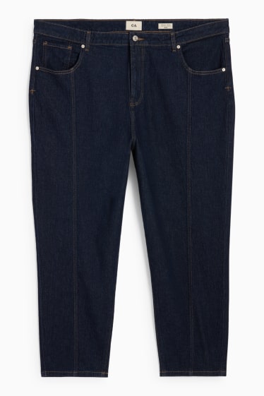 Femei - Mom jeans - talie înaltă - LYCRA® - denim-albastru închis
