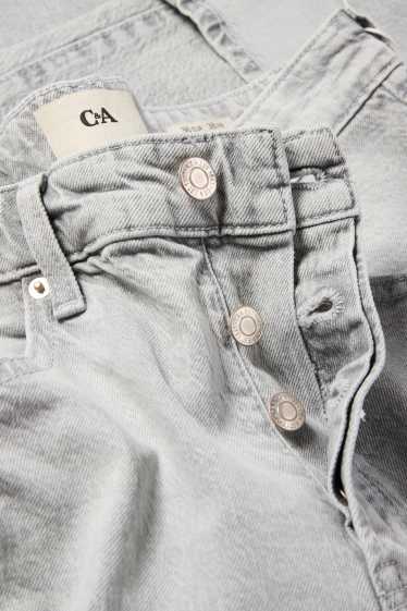 Women - Boyfriend jeans - mid-rise waist - denim-light gray