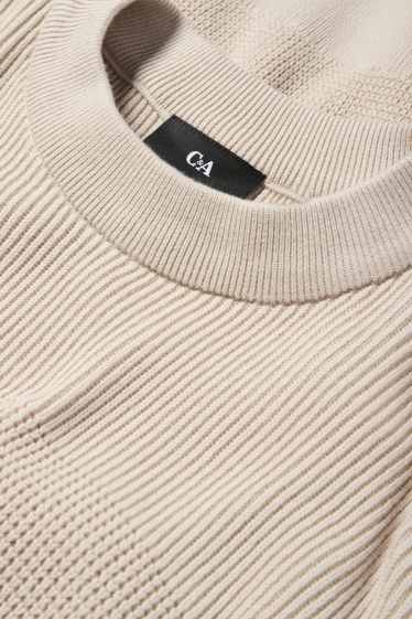 Heren - Trui - met structuur - beige
