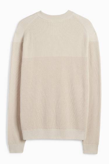 Heren - Trui - met structuur - beige