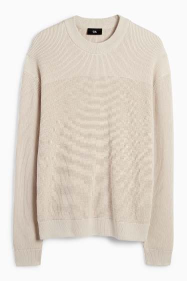 Heren - Trui - met structuur - beige