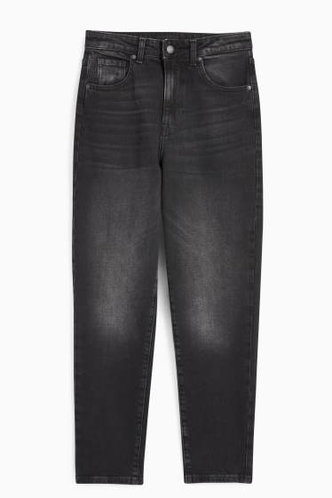 Damen - Mom Jeans - High Waist - LYCRA® - dunkeljeansgrau