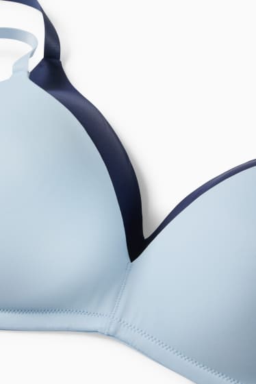 Dames - Set van 2 - BH zonder beugels - voorgevormd - blauw