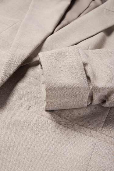 Women - Long blazer - regular fit - textured - beige