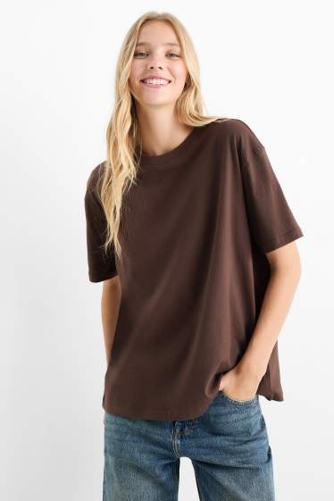 Femmes - T-shirt - Oversize - marron foncé