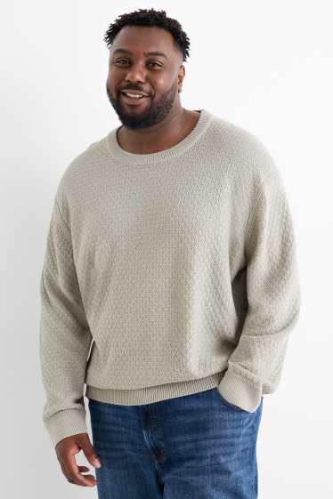 Herren - Pullover - strukturiert - grau