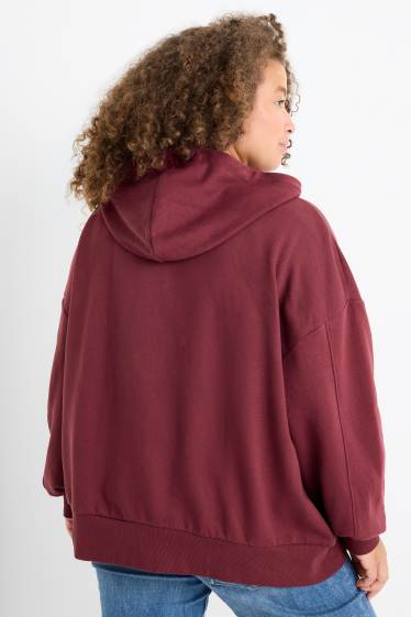 Damen - Sweatjacke mit Kapuze - bordeaux