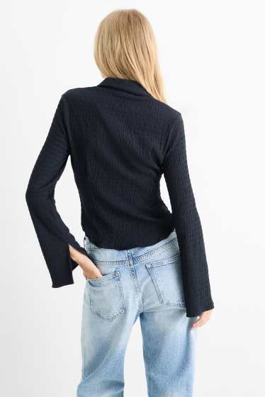 Femmes - Chemisier - texturé - bleu foncé