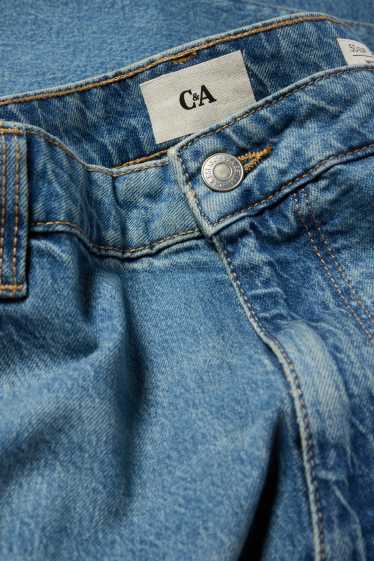Women - Wide leg jeans - high waist - blue denim