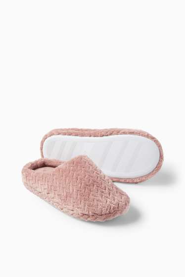 Damen - Hausschuhe - strukturiert - pink