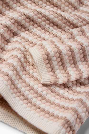 Baby Mädchen - Baby-Pullover - gestreift - strukturiert - rosa
