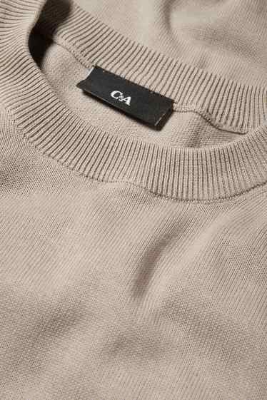 Hommes - Pull en maille fine - gris