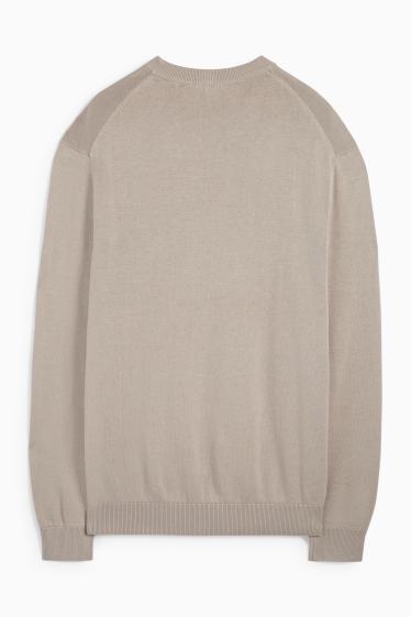 Hommes - Pull en maille fine - gris