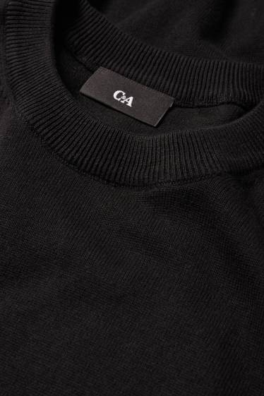 Men - Fine knit jumper - black