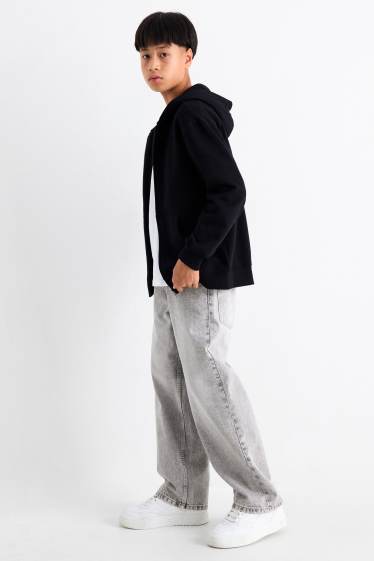 Děti - chlapci - Baggy jeans - extra široký pas - džíny - světle šedé