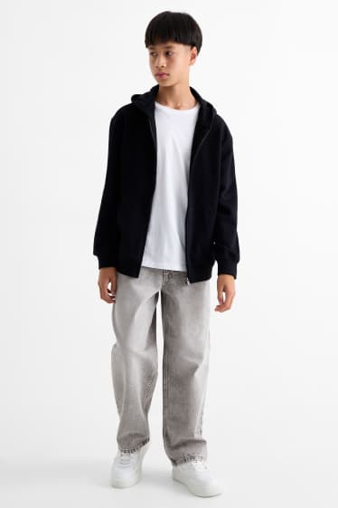 Děti - chlapci - Baggy jeans - extra široký pas - džíny - světle šedé