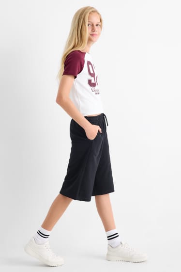 Kinder Mädchen - California - Sweat-Bermudas - schwarz