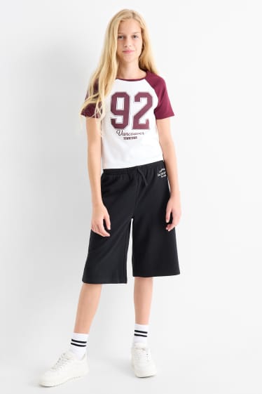 Kinder Mädchen - California - Sweat-Bermudas - schwarz