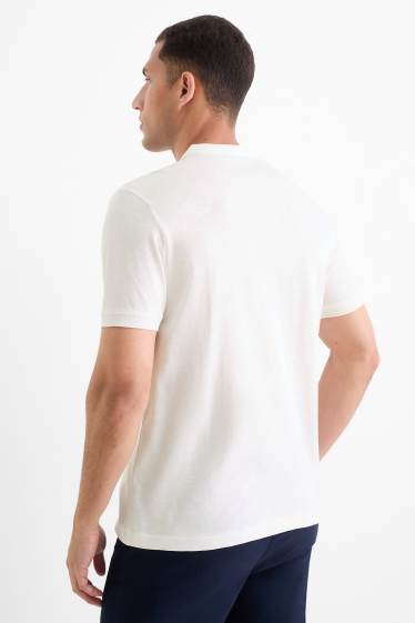 Herren - Henley Shirt - Regular Fit - weiß